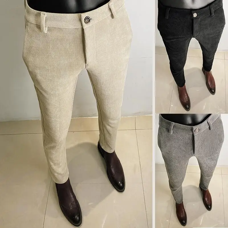 Men Formal Wear Dress - Autumn Winter Thickened Woolen Suit Pant