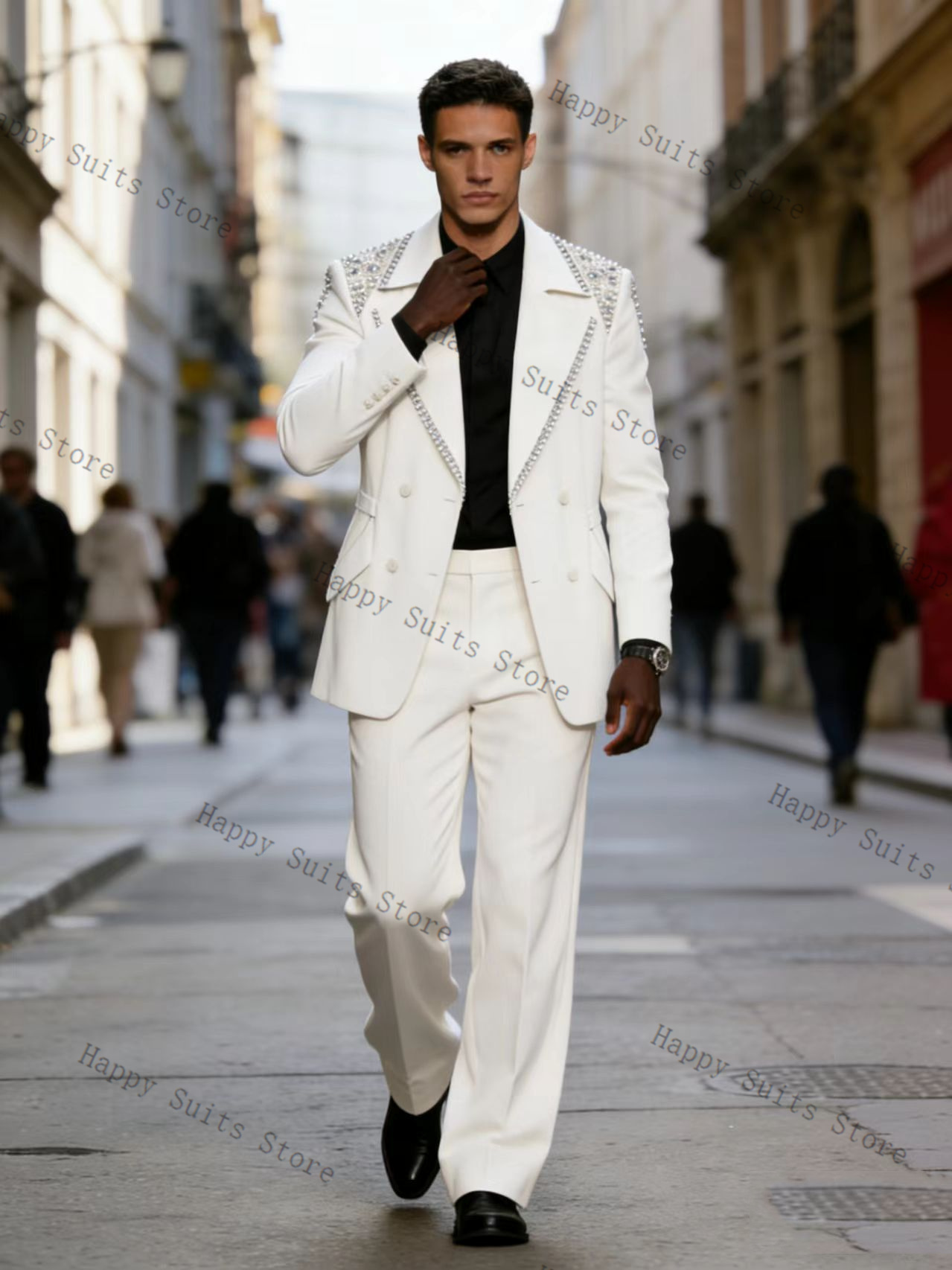 Formal Wear Jersey For Men - Crystals Men Suit Set 2 Pcs