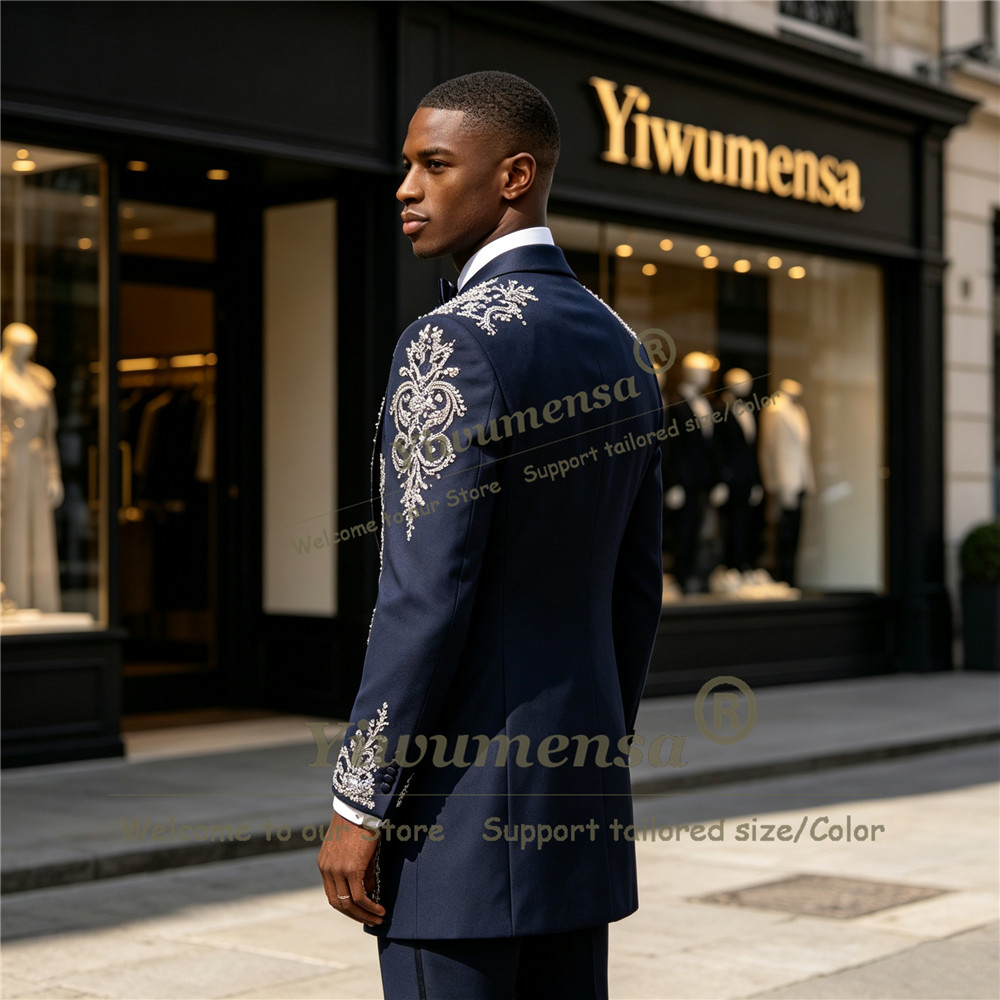 Handmade Crystals Beading Suit - đánh giá và giá Men Formal Wear Jacket
