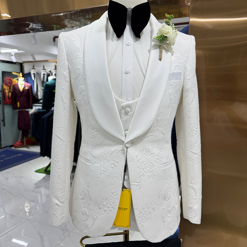 Men Wedding Suit White 3 Piece - đánh giá và giá Men Formal Wear Jacket