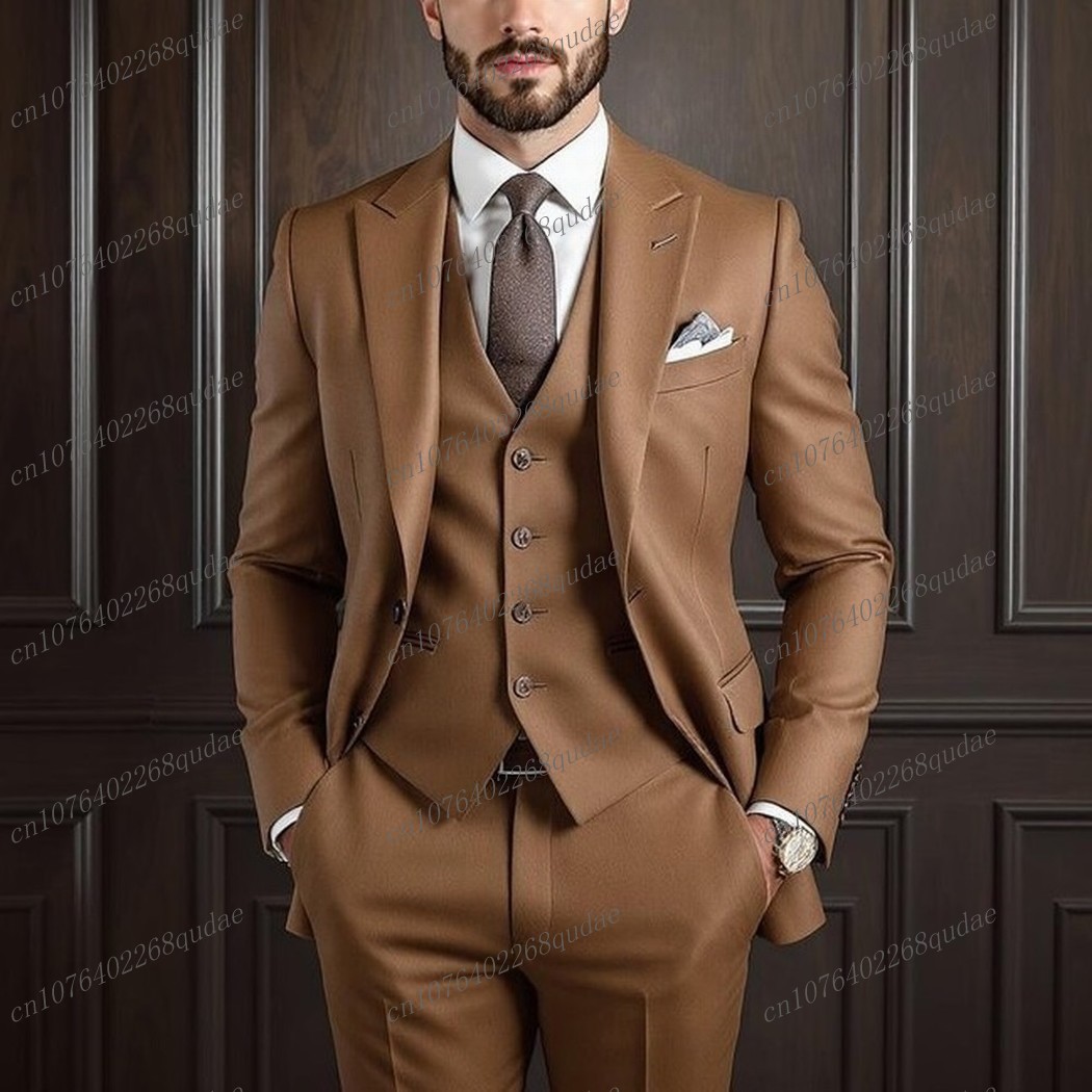 Brown Formal Occasion Men Suit - đánh giá và giá Formal Wear Jersey For Men